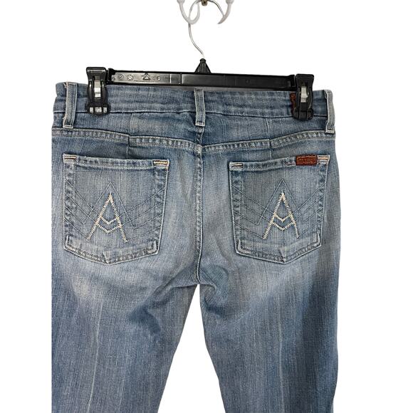7 For All Mankind Size 28‎ Light Wash Low Rise Straight Jeans - Picture 3 of 8